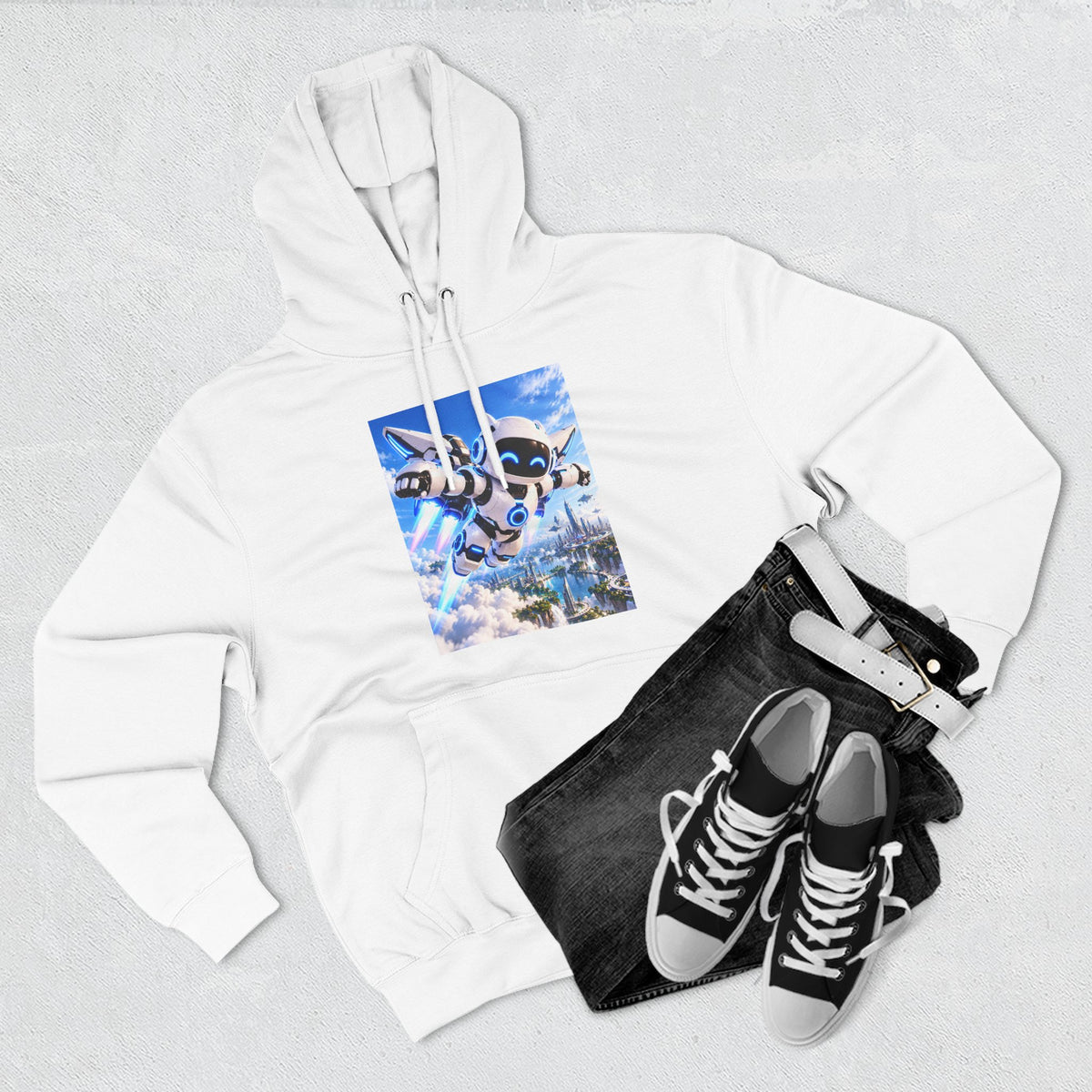 Three-Panel Fleece Hoodie