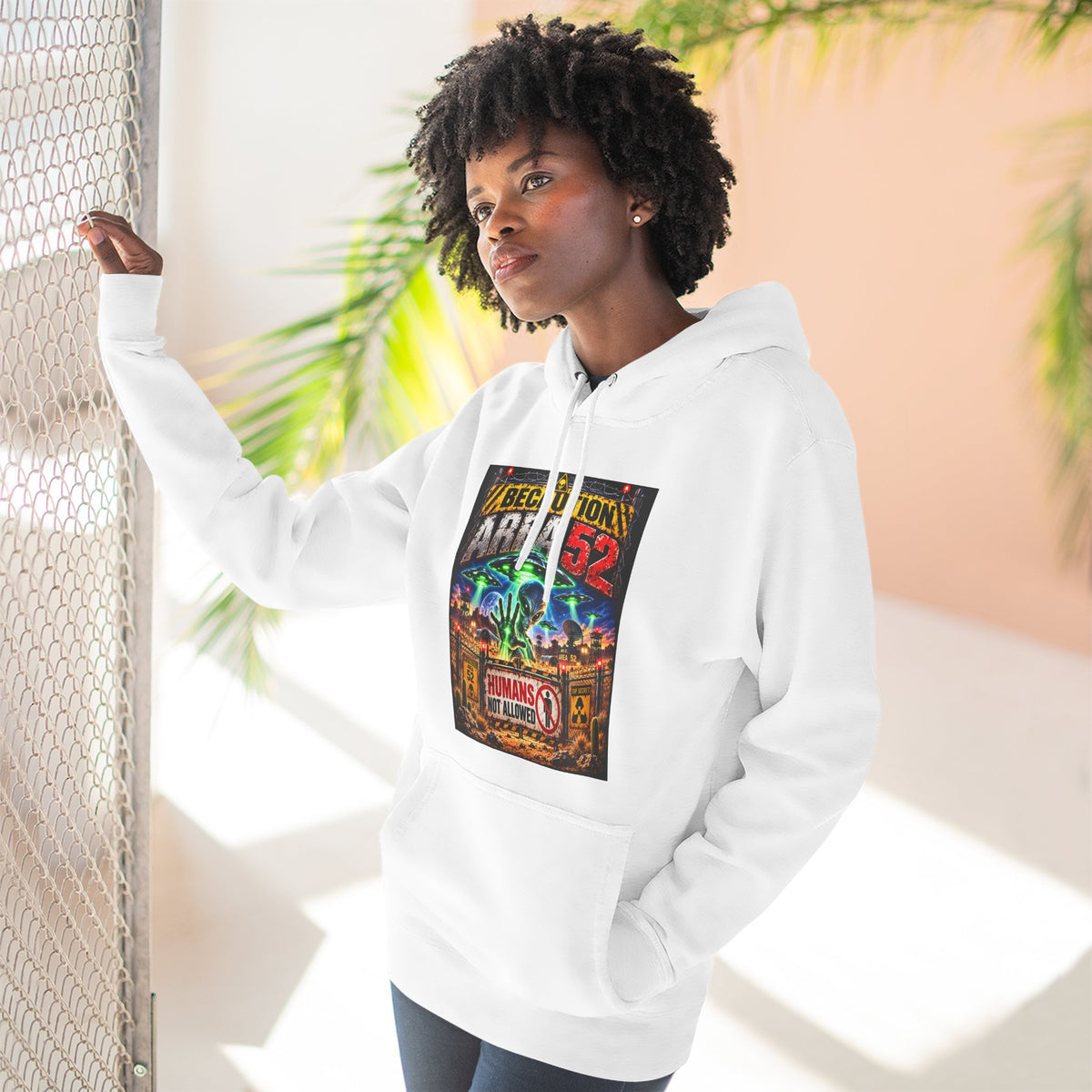 Be caution Area 52 Fleece Hoodie