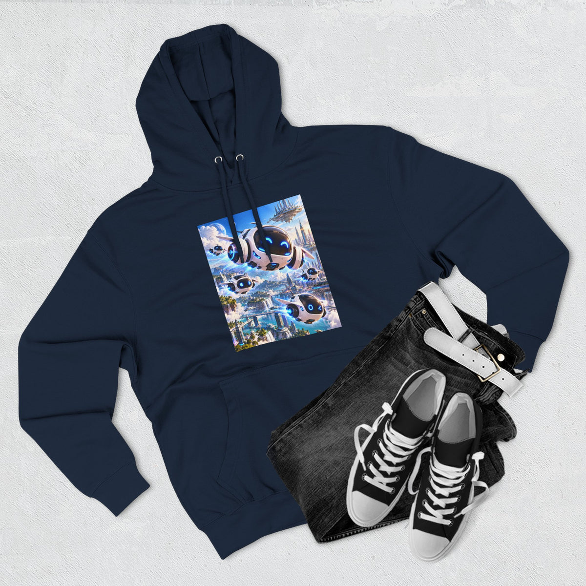 Three-Panel Fleece Hoodie