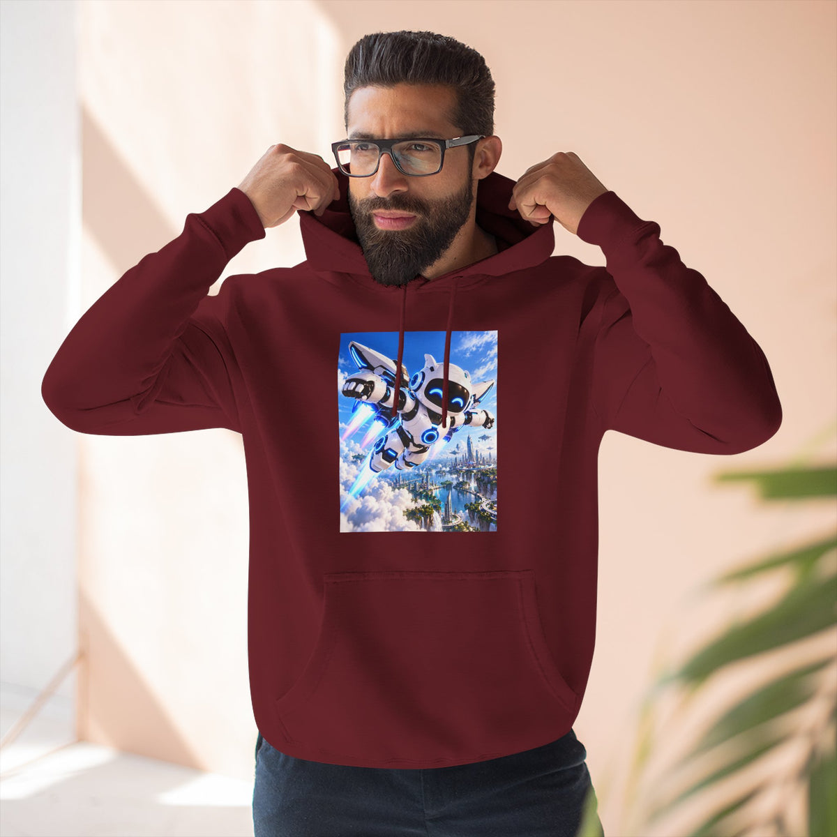 Three-Panel Fleece Hoodie