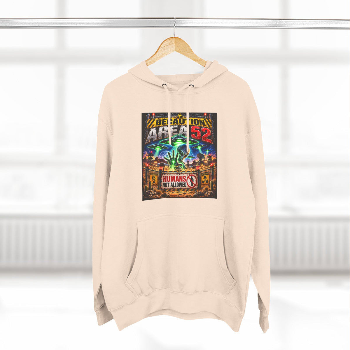 Be caution Area 52 Fleece Hoodie