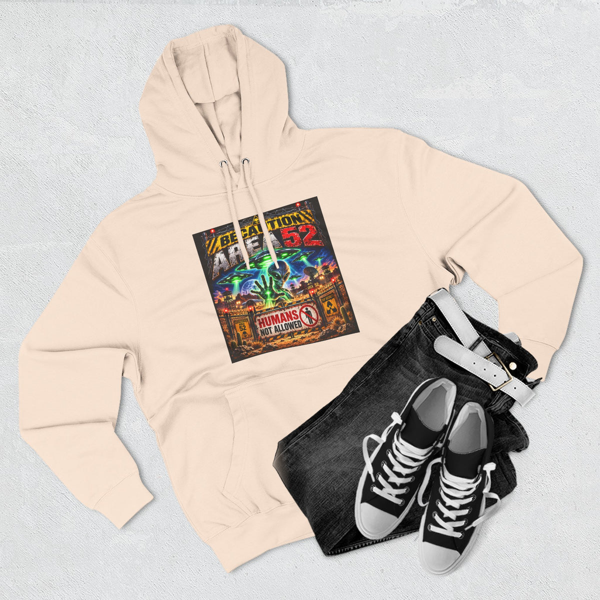 Be caution Area 52 Fleece Hoodie