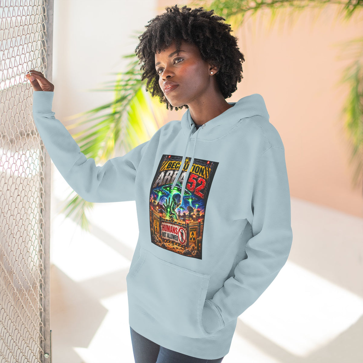 Be caution Area 52 Fleece Hoodie