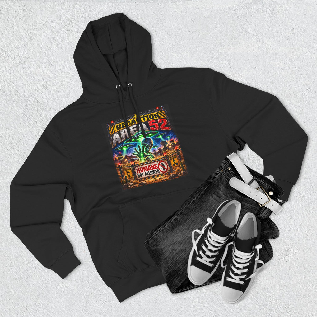 Be caution Area 52 Fleece Hoodie