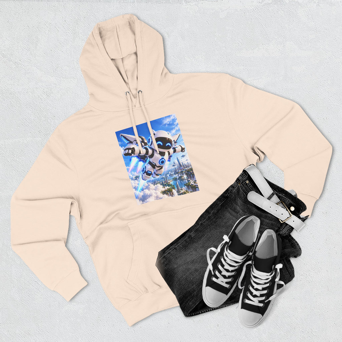Three-Panel Fleece Hoodie