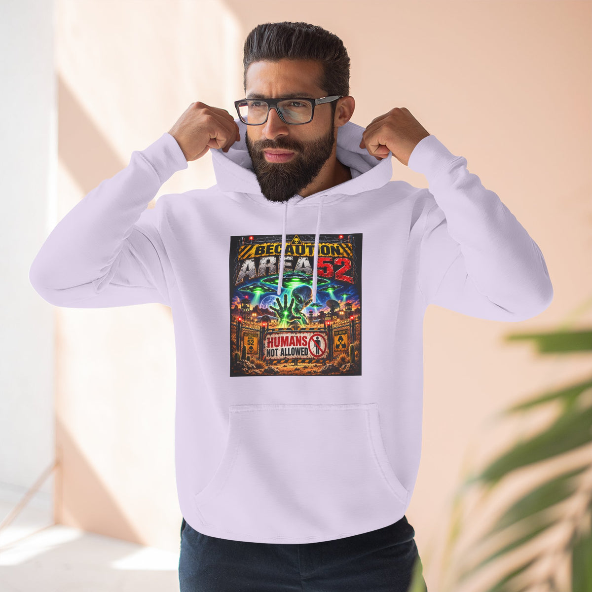 Be caution Area 52 Fleece Hoodie