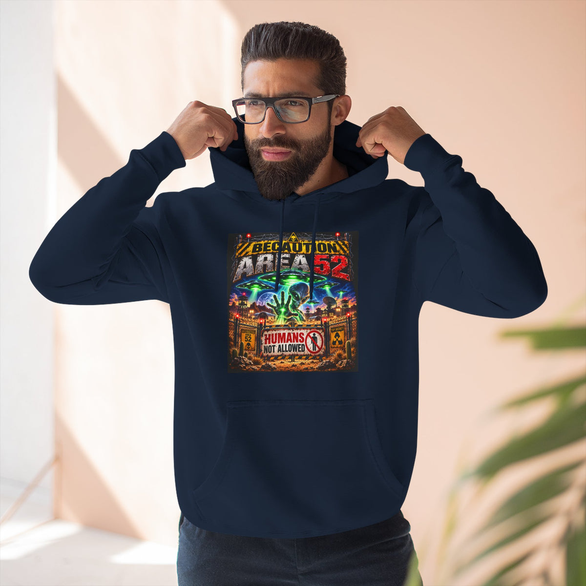 Be caution Area 52 Fleece Hoodie