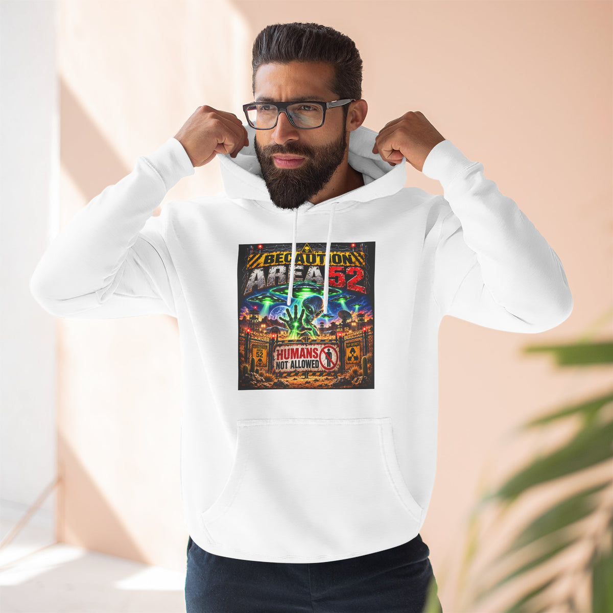 Be caution Area 52 Fleece Hoodie
