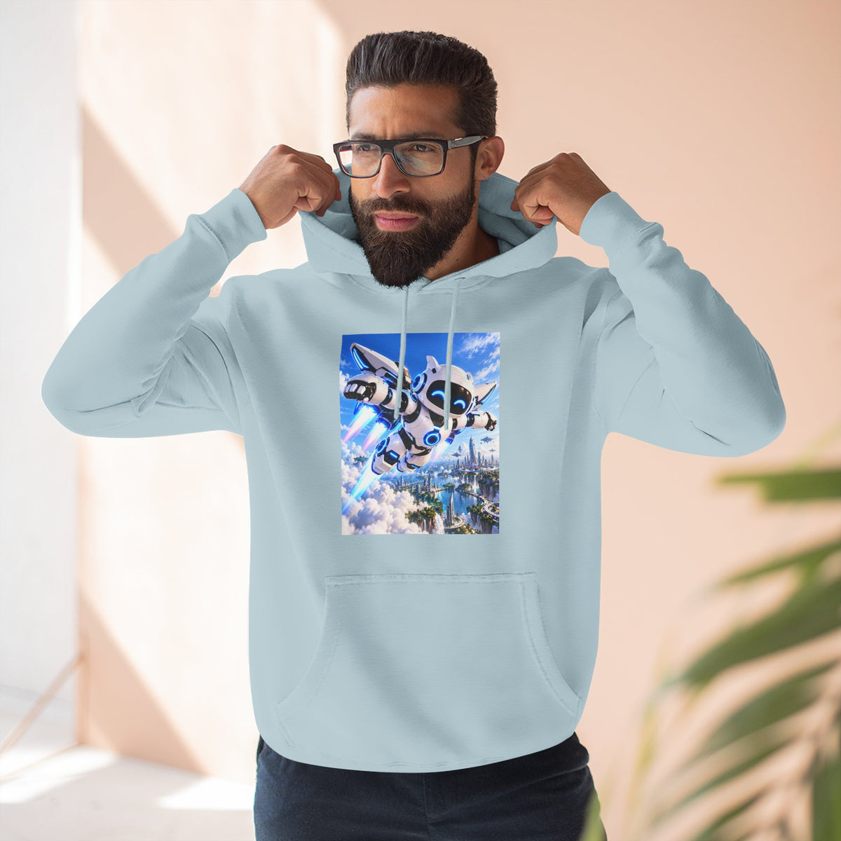 Three-Panel Fleece Hoodie