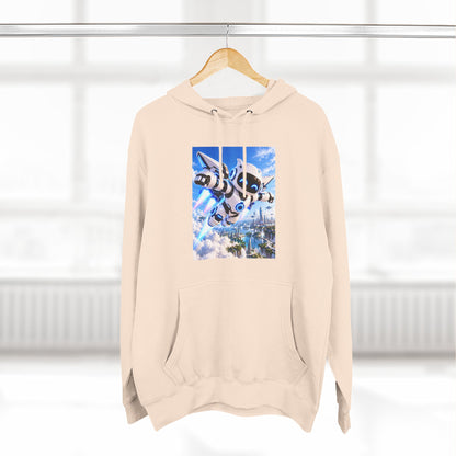 Three-Panel Fleece Hoodie