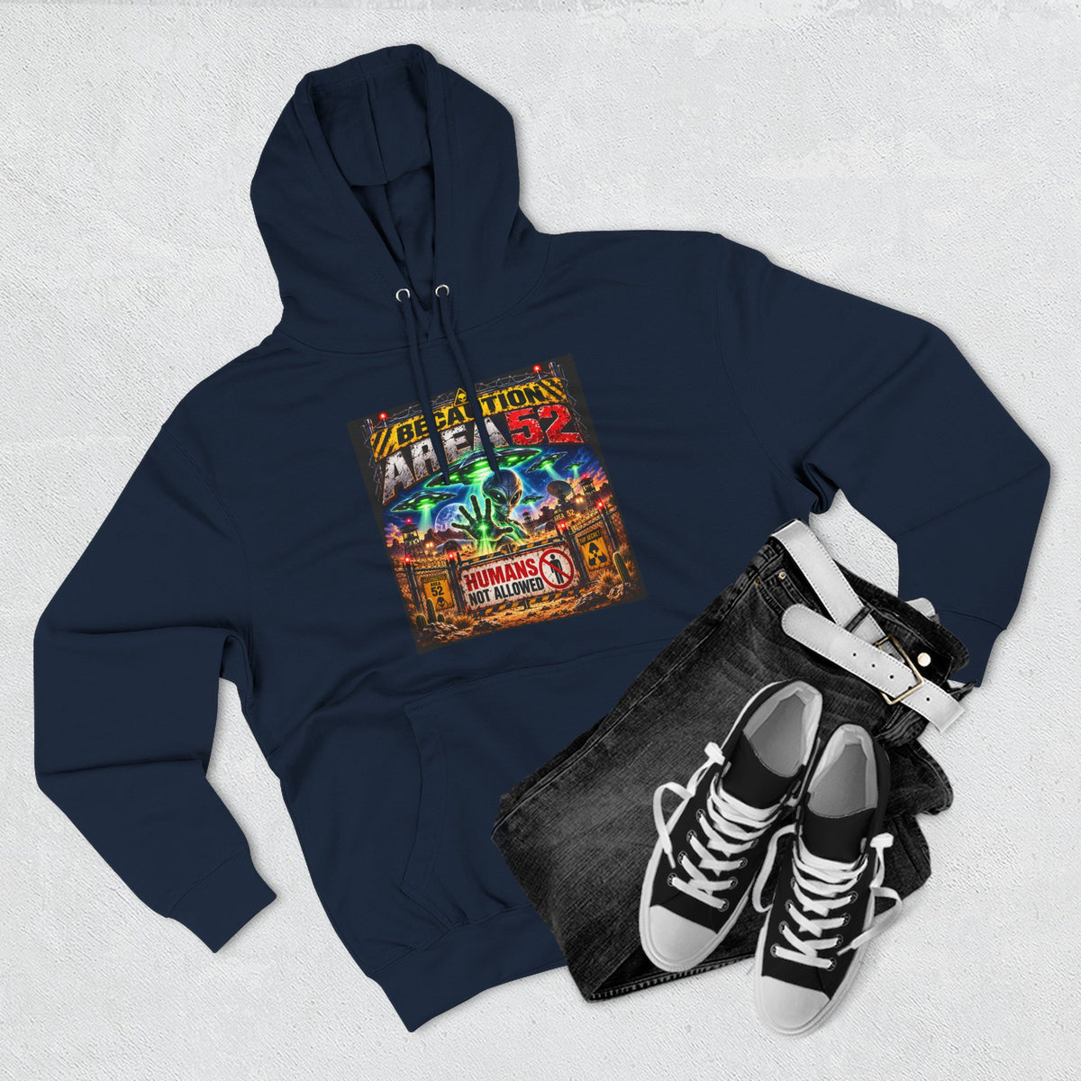 Be caution Area 52 Fleece Hoodie
