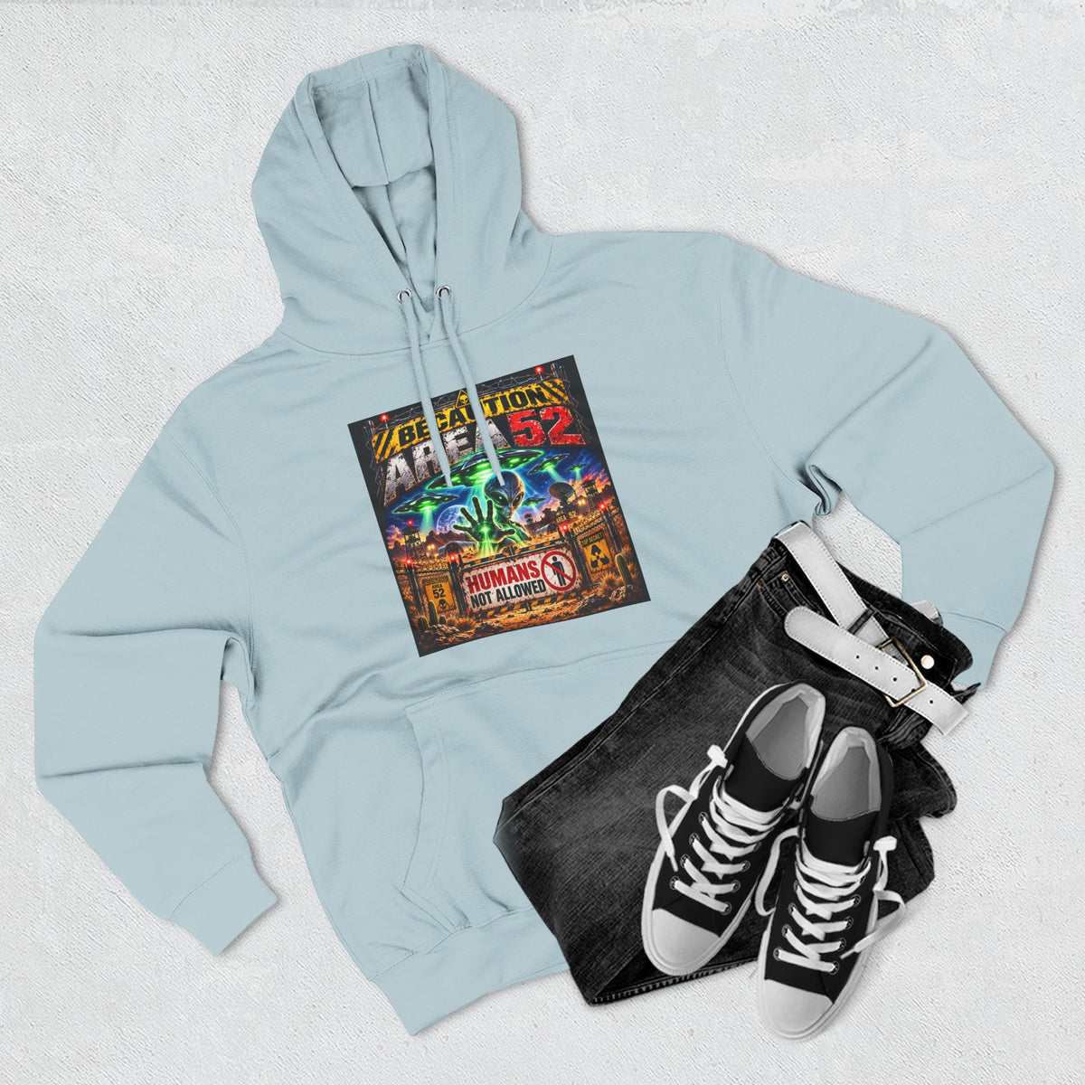 Be caution Area 52 Fleece Hoodie