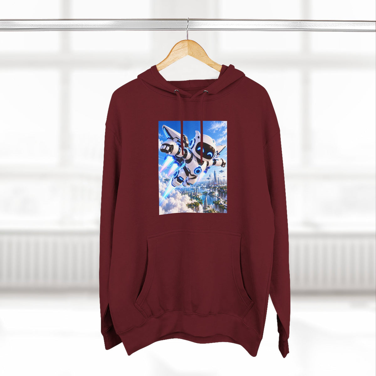 Three-Panel Fleece Hoodie
