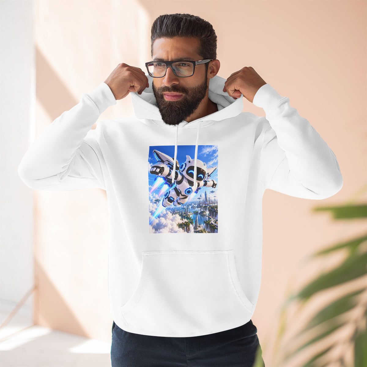 Three-Panel Fleece Hoodie