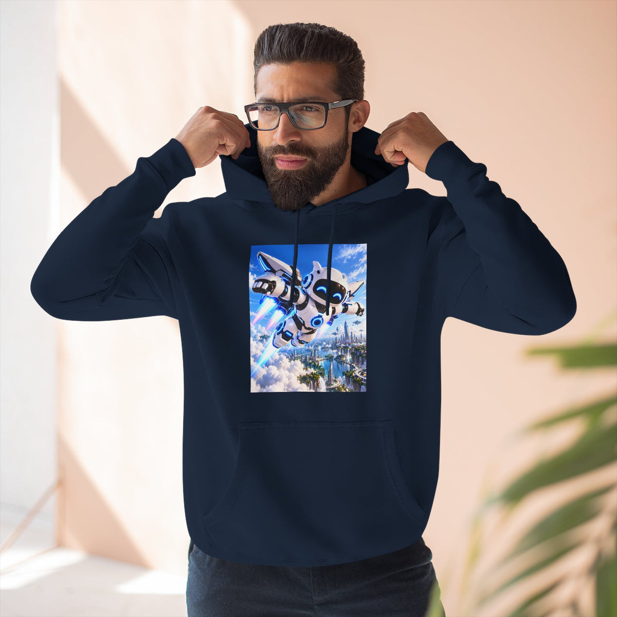 Three-Panel Fleece Hoodie