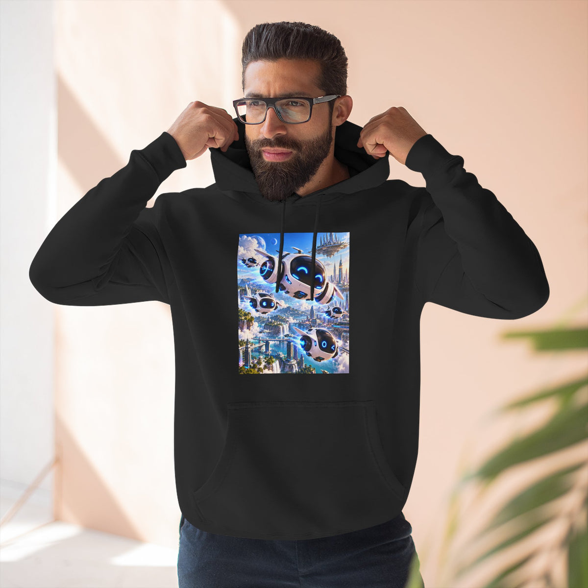 Three-Panel Fleece Hoodie