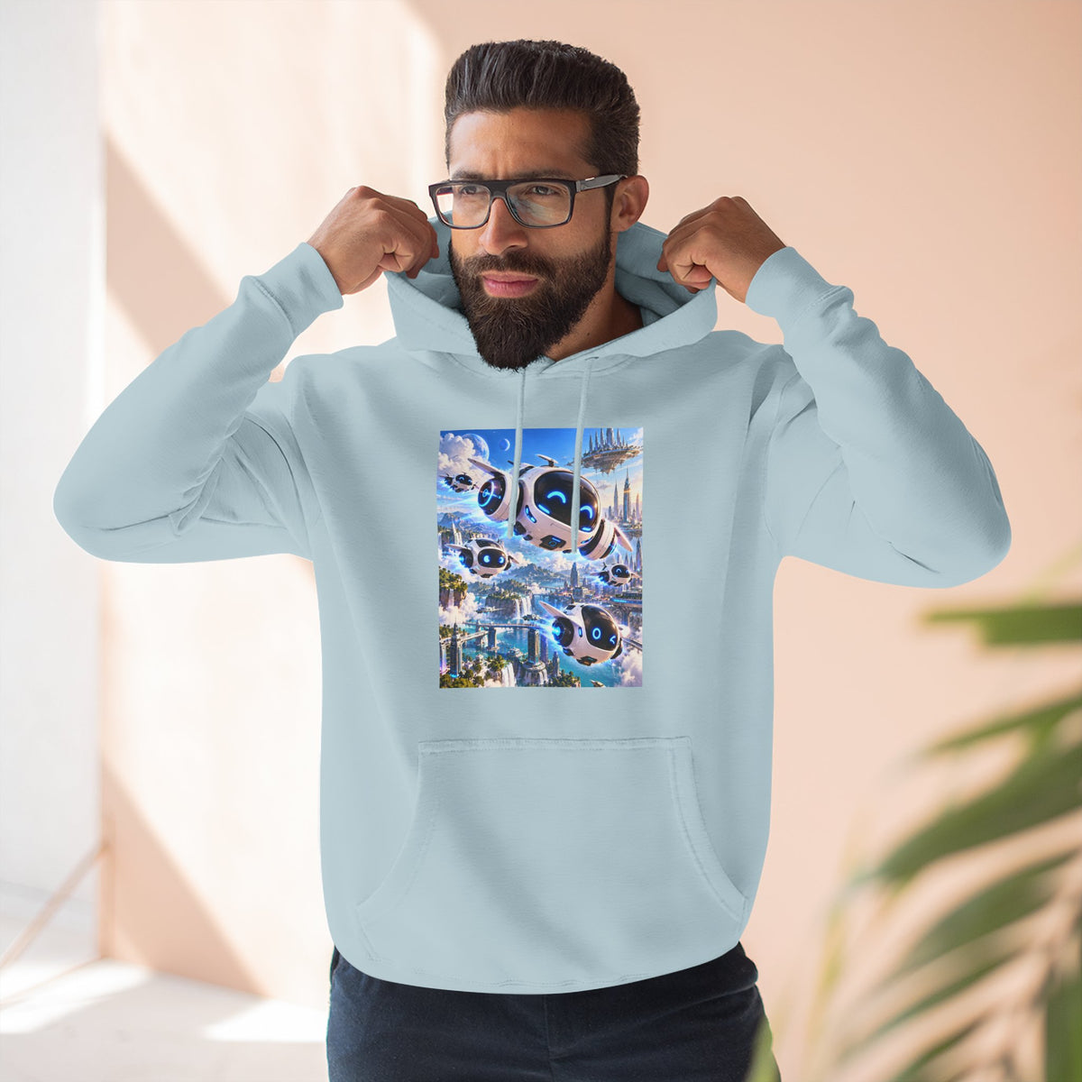 Three-Panel Fleece Hoodie