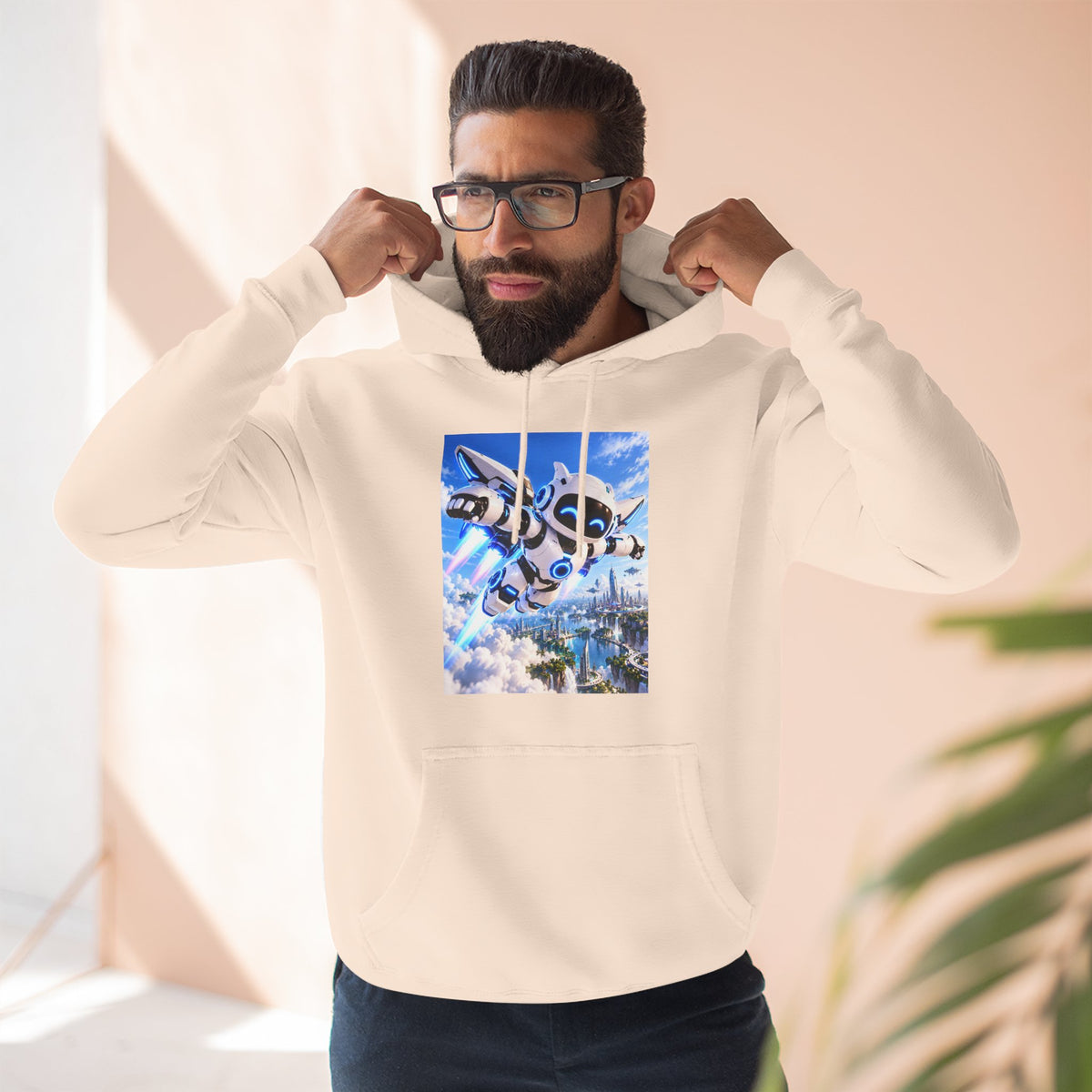 Three-Panel Fleece Hoodie